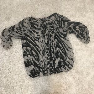Express black and white blouse